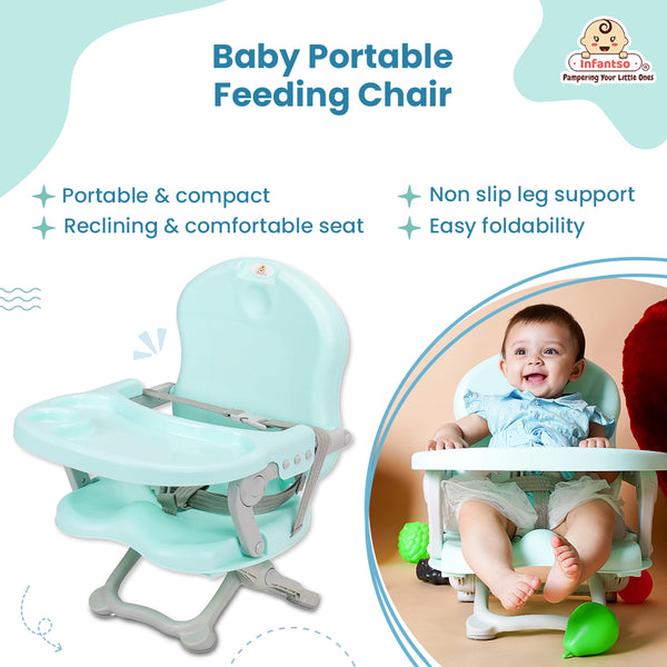 Baby Feeding Chair, Foldable booster chair, 4-Level Height