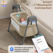 Smart Electric Baby Cradle Swing with Bluetooth Music, Remote & 5-Speed Timer – Safe Sleep Bassinet for Newborns to 12 Months