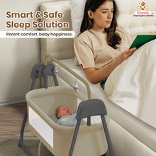 Smart Electric Baby Cradle Swing with Bluetooth Music, Remote & 5-Speed Timer – Safe Sleep Bassinet for Newborns to 12 Months