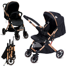 GlideX Travel Stroller: One-Hand Fold, Reclining Seat, Adjustable Canopy, 360° Wheels, 5-Point Harness, 0-3 Years, 15kg