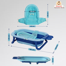 Anti-Slip Foldable Silicone Baby Bathtub with Bath Net and Baby Accessories for Newborns & Toddlers (0+ to 3 years)