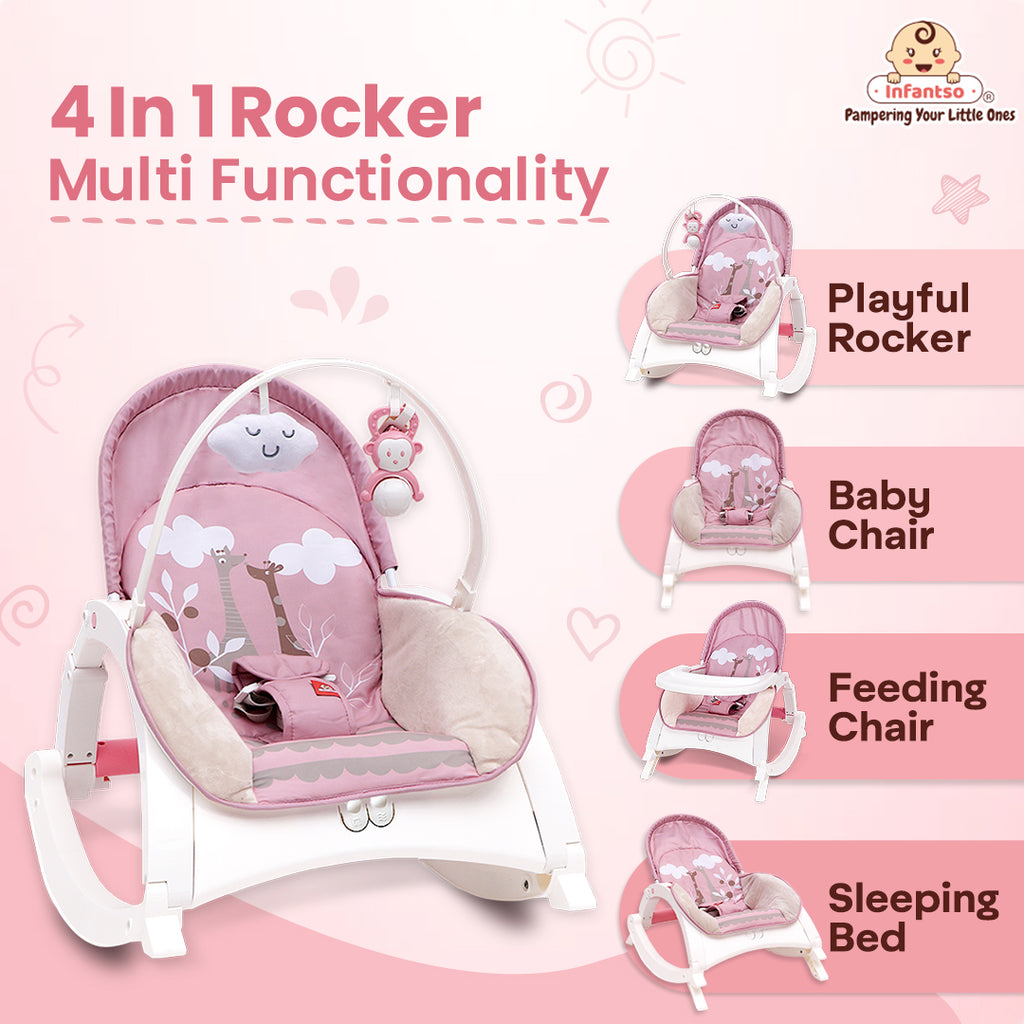 4-in-1 Baby Manual Rocker for to Years, Chair for Newborn with