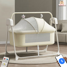 Smart Electric Baby Cradle Swing with Bluetooth Music, Remote & 5-Speed Timer – Safe Sleep Bassinet for Newborns to 18 Months