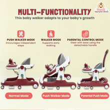 Premium Rectangular 4-in-1 Multi-functional Baby Walker: Walker, Bouncer, Feeding Tray, & Push Toy - Adjustable Speed & Height, Anti-Fall Brakes - 6-24 Months