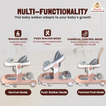 Infantso Vibe & Drive Multifunction 2-in-1 Baby Walker, Bouncer & Car Dashboard Activity Center with Music Tray, Push Handle, Safety Brakes, Adjustable Height & 360° Wheels
