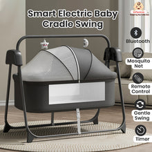 Smart Electric Baby Cradle Swing with Bluetooth Music, Remote & 5-Speed Timer – Safe Sleep Bassinet for Newborns to 12 Months