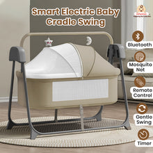 Smart Electric Baby Cradle Swing with Bluetooth Music, Remote & 5-Speed Timer – Safe Sleep Bassinet for Newborns to 12 Months