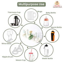 Infantso Foam-O 7-in-1 Baby Bottle Cleaning Brush Set – Silicone Bottle Cleaner Kit for Newborn Essentials with Pacifier Brush, Straw Brush, Drying Rack & Soap Dispenser