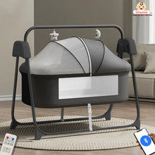 Smart Electric Baby Cradle Swing with Bluetooth Music, Remote & 5-Speed Timer – Safe Sleep Bassinet for Newborns to 18 Months