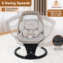 Infantso Automatic Baby Swing – 5-Speed Electric Cradle with Bluetooth Music, Remote Control, Timer & Safety Lock for 0 to 2 years