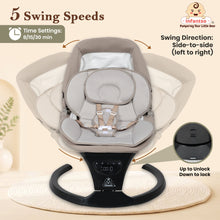 Infantso SLEEP EASE (2-in-1) Automatic Baby Swing – 5-Speed Electric Cradle with Bluetooth Music, Remote Control, Timer & Safety Lock for 0 to 12 months