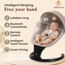 Infantso SLEEP EASE (2-in-1) Automatic Baby Swing – 5-Speed Electric Cradle with Bluetooth Music, Remote Control, Timer & Safety Lock for 0 to 12 months