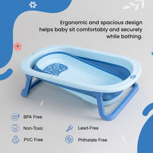 Anti-Slip Foldable Silicone Baby Bathtub with Bath Net and Baby Accessories for Newborns & Toddlers (0+ to 3 years)