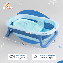 Anti-Slip Foldable Silicone Baby Bathtub with Bath Net and Baby Accessories for Newborns & Toddlers (0+ to 3 years)