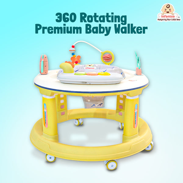 360° Rotating Premium Baby Walker - 5 Height Adjustments & 360° Rotation Wheels  (6-24 Months)