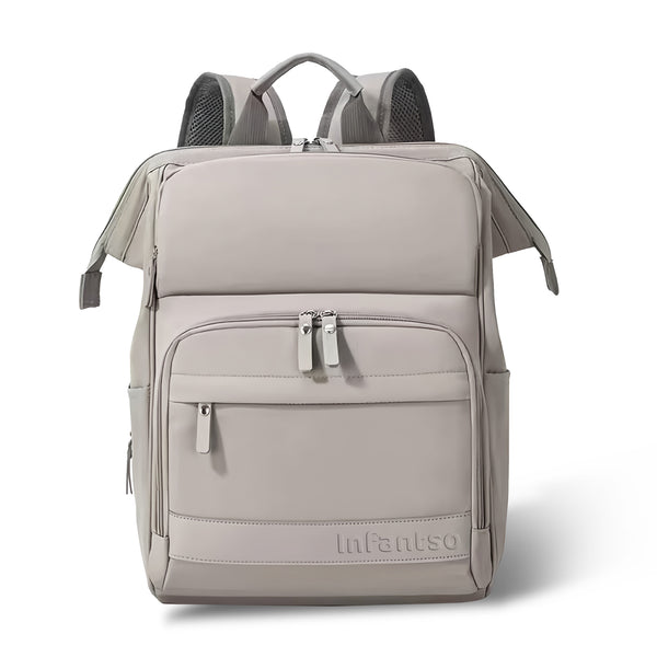 Infantso Diaper Bag Backpack, Large Capacity Baby Bag with Insulated Bottle Holders, Water-Resistant Maternity Bag, Multi-Compartments, Stroller Compatible Travel Bag for Moms & Dads