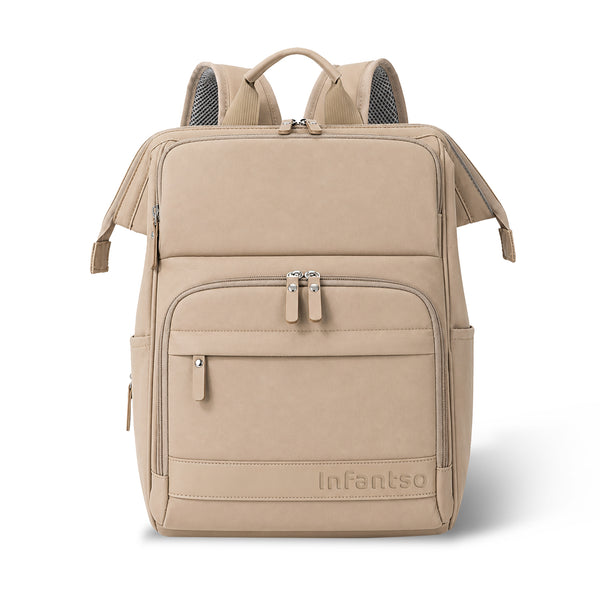 Infantso Diaper Bag Backpack, Large Capacity Baby Bag with Insulated Bottle Holders, Water-Resistant Maternity Bag, Multi-Compartments, Stroller Compatible Travel Bag for Moms & Dads