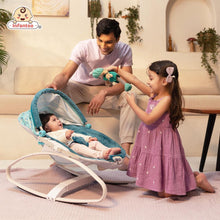 Infantso Manual Prime Rocker with 2 Recline Positions, Canopy, Vibrations, and Musical Toys for Newborns (0+ to 24 Months, Holds upto 18kg)