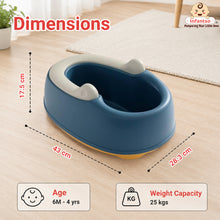 Infantso Antislip Kid Butt Washing Stool, Ergonomic Baby Toddler Wash Stool Seat with PVC Soft Cushion, Widened and Thickened Base, Bath Stool (Blue)