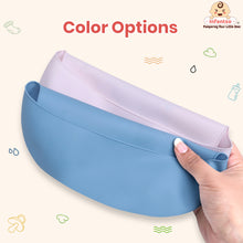 Infantso silicone baby bibs available in blue and pink color options