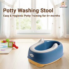 Infantso Antislip Kid Butt Washing Stool, Ergonomic Baby Toddler Wash Stool Seat with PVC Soft Cushion, Widened and Thickened Base, Bath Stool (Blue)