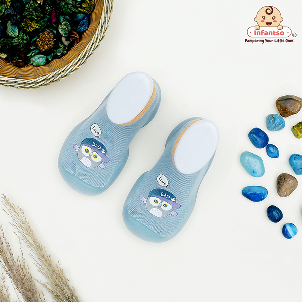 Cuddle Creatures Anti-Skid Cotton Socks Shoes with Rubber Sole for Walking Babies & Toddlers (6-24 Months)