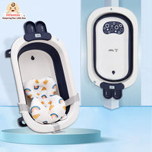 Infantso Smart Anti-Slip Foldable Baby Bath Tub with Temperature Sensor, Soap Tray & Support Cushion | Portable & Travel-Friendly Silicone Bath Tub for Newborns, Kids & Toddlers (0-3 Years)
