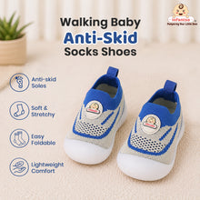 Knit Kicks Anti-Skid Cotton Socks Shoes with Rubber Sole for Walking Babies & Toddlers (6-24 Months)