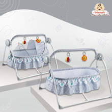 Automatic Baby Cradle & Swing with 3-Point Safety Harness, Remote Control, Mosquito Net, Soothing Musical, Extra Cushion, Baby Age 0-2 Years