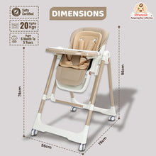 Infantso Swini 5-in-1 Baby High Chair & Swing – Adjustable, Foldable Feeding Chair with Dual Tray, Reclining Backrest & Footrest for 6 Months to 5 Years