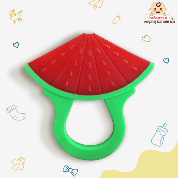Watermelon Shape Silicone Baby Teether, BPA-Free for Pain-Relief Easy Teething, Non-Toxic Food-Grade for 2+ Months Babies
