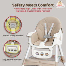 Infantso Feed-X 5-in-1 Multifunctional Baby High Chair | Convertible Feeding Chair for Infants & Toddlers | Adjustable Height, Foldable Design, Reclining Seat, Double Tray, Storage Basket & 5-Point Safety Harness