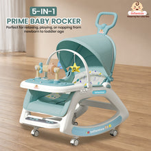 Infantso 5-in-1 Prime Baby Rocker – Multi-Functional Infant Seat with Mosquito Net, Toy Bar & Feeding Tray