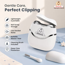 Infantso TRIMSY Electric Baby Nail Trimmer – Safe Nail Cutter for Newborns & Kids | Skin-Friendly Grooming Tool with Cleaning Brush | Unisex Nail Clipper for Boys & Girls