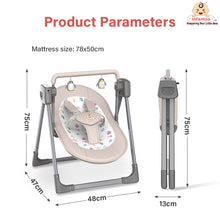 Automatic Swing Rocker with Bluetooth, Remote Control, 5 Speeds, Music, Timer, Mosquito Net & Toy Bar (0-2 Years), Holds weight upto 15kg