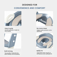 Infantso 2-in-1  Nora Potty Training Seat with Ladder & Step Stool for Toddlers – Foldable, Non-Slip, PU Soft Cushion, Universal Fit for Standard Toilets – Baby Toilet Trainer for Boys & Girls (1–5 Years)