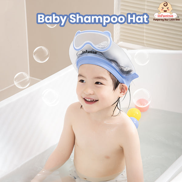 Baby Shower Cap – Adjustable Waterproof Bath Hat for Eye & Ear Protection (6–36 Months)