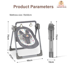 Automatic Swing Rocker with Bluetooth, Remote Control, 5 Speeds, Music, Timer, Mosquito Net & Toy Bar (0-2 Years), Holds weight upto 15kg