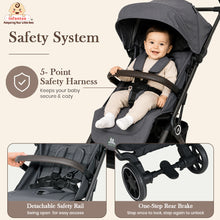 Infantso Flight X Baby Stroller for 0 to 3 years, Pram Auto Fold with 5-Point Safety Harness, Multi-Position Recline, Adjustable Footrest & Canopy, 360° Swivel Wheels, Storage Basket & Rear Brake – Up to 22 kg
