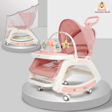 Infantso 5-in-1 Prime Baby Rocker & Walker – Multi-Functional Infant Seat with Mosquito Net, Toy Bar & Feeding Tray