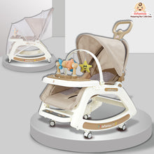 Infantso 5-in-1 Prime Baby Rocker & Walker – Multi-Functional Infant Seat with Mosquito Net, Toy Bar & Feeding Tray