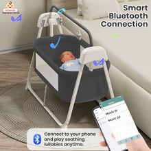 Smart Electric Baby Cradle Swing with Bluetooth Music, Remote & 5-Speed Timer – Safe Sleep Bassinet for Newborns to 24 Months