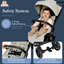 Infantso Flight X Baby Stroller for 0 to 3 years, Pram Auto Fold with 5-Point Safety Harness, Multi-Position Recline, Adjustable Footrest & Canopy, 360° Swivel Wheels, Storage Basket & Rear Brake – Up to 22 kg