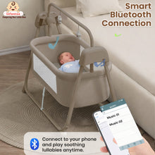Smart Electric Baby Cradle Swing with Bluetooth Music, Remote & 5-Speed Timer – Safe Sleep Bassinet for Newborns to 12 Months