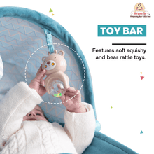 Infantso Manual Prime Rocker with 2 Recline Positions, Canopy, Vibrations, and Musical Toys for Newborns (0+ to 24 Months, Holds upto 18kg)