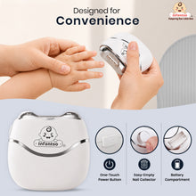 Infantso TRIMSY Electric Baby Nail Trimmer – Safe Nail Cutter for Newborns & Kids | Skin-Friendly Grooming Tool with Cleaning Brush | Unisex Nail Clipper for Boys & Girls