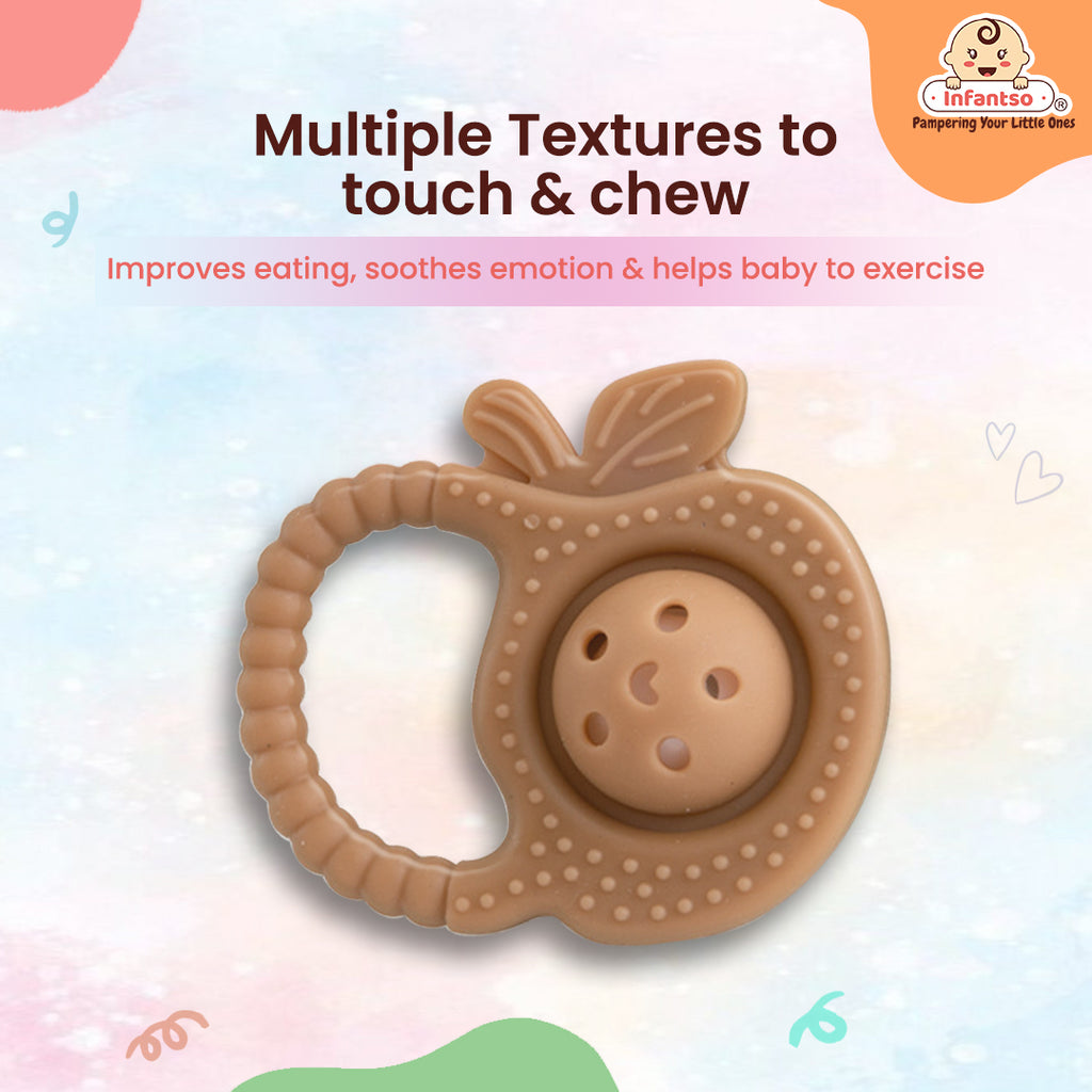 Rattle Silicone Teether BPA-Free Teether, Teething Relief, Baby Teether Silicone, Teething Toy, Sensory Toy, Gum Massager for 4+ months Teether