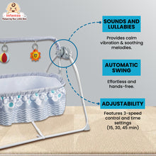 Automatic Baby Cradle & Swing with 3-Point Safety Harness, Remote Control, Mosquito Net, Soothing Musical, Extra Cushion, Baby Age 0-2 Years