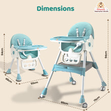 Infantso Feed-X 5-in-1 Multifunctional Baby High Chair | Convertible Feeding Chair for Infants & Toddlers | Adjustable Height, Foldable Design, Reclining Seat, Double Tray, Storage Basket & 5-Point Safety Harness
