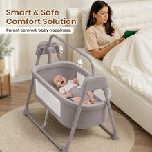 Smart Electric Baby Cradle Swing with Bluetooth Music, Remote & 5-Speed Timer – Safe Sleep Bassinet for Newborns to 12 Months